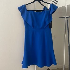 BCBG never worn blue off shoulder mini dress
